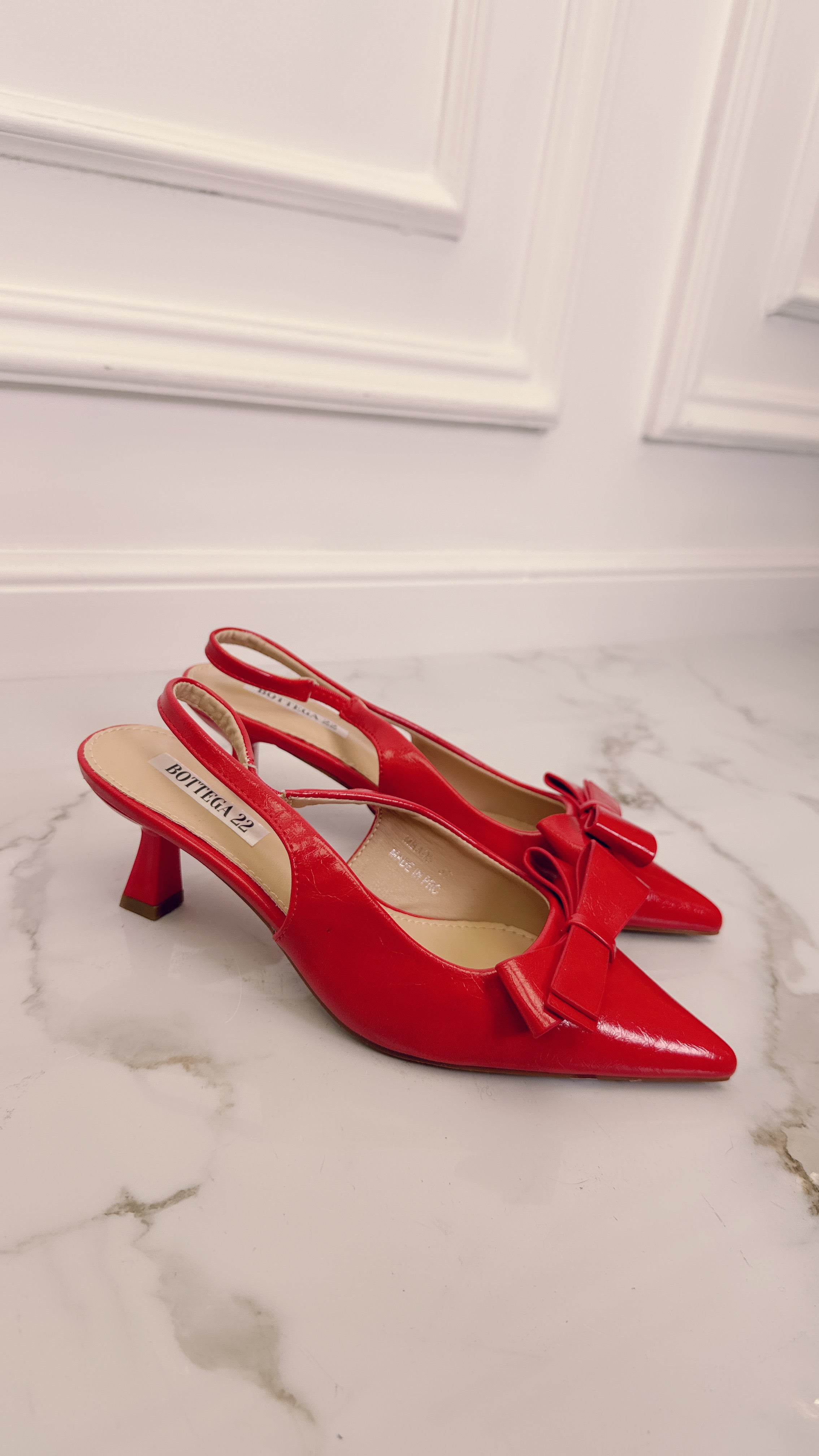 Slingback fiocco rosso