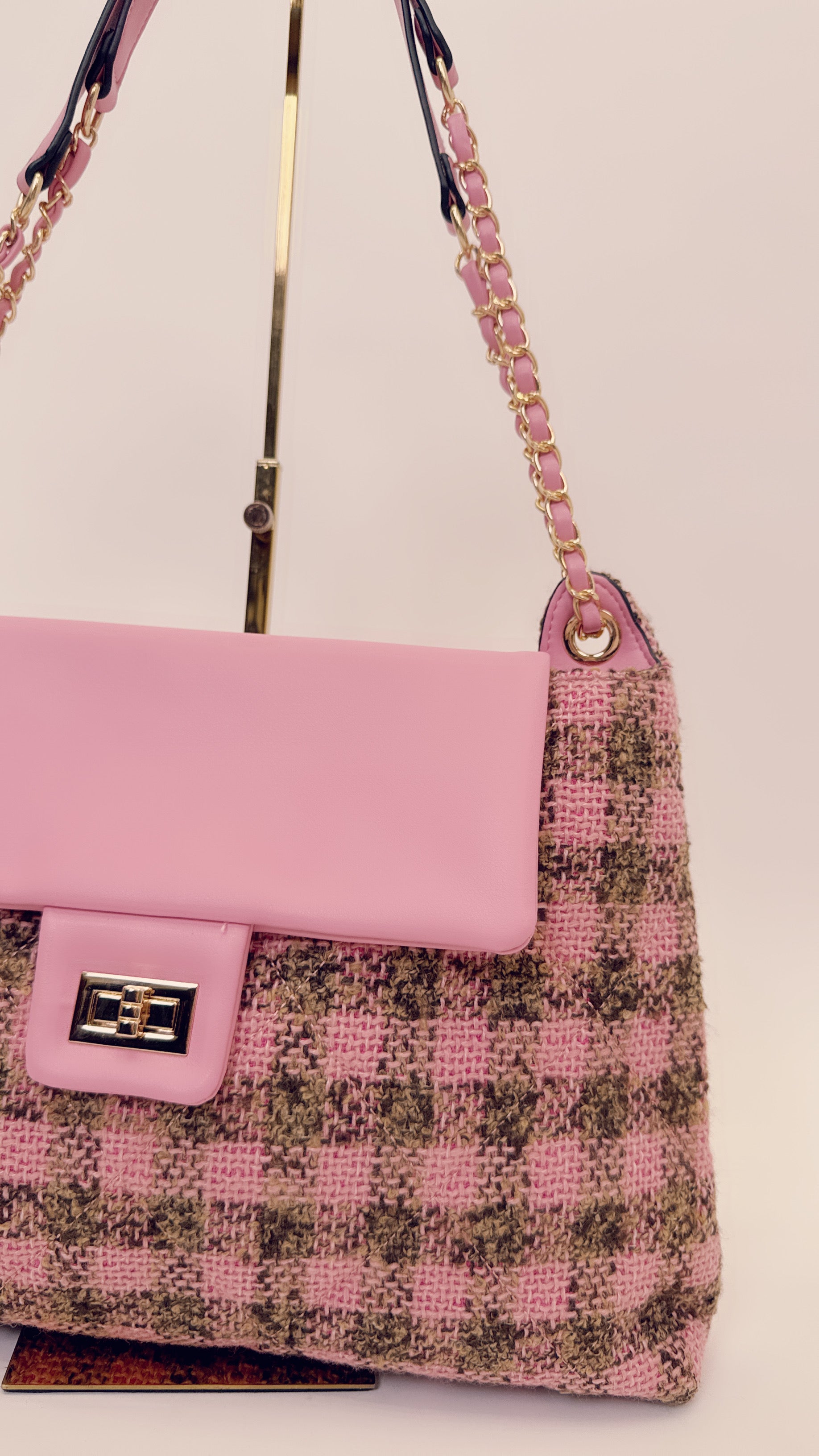 Borsa in tweed pink