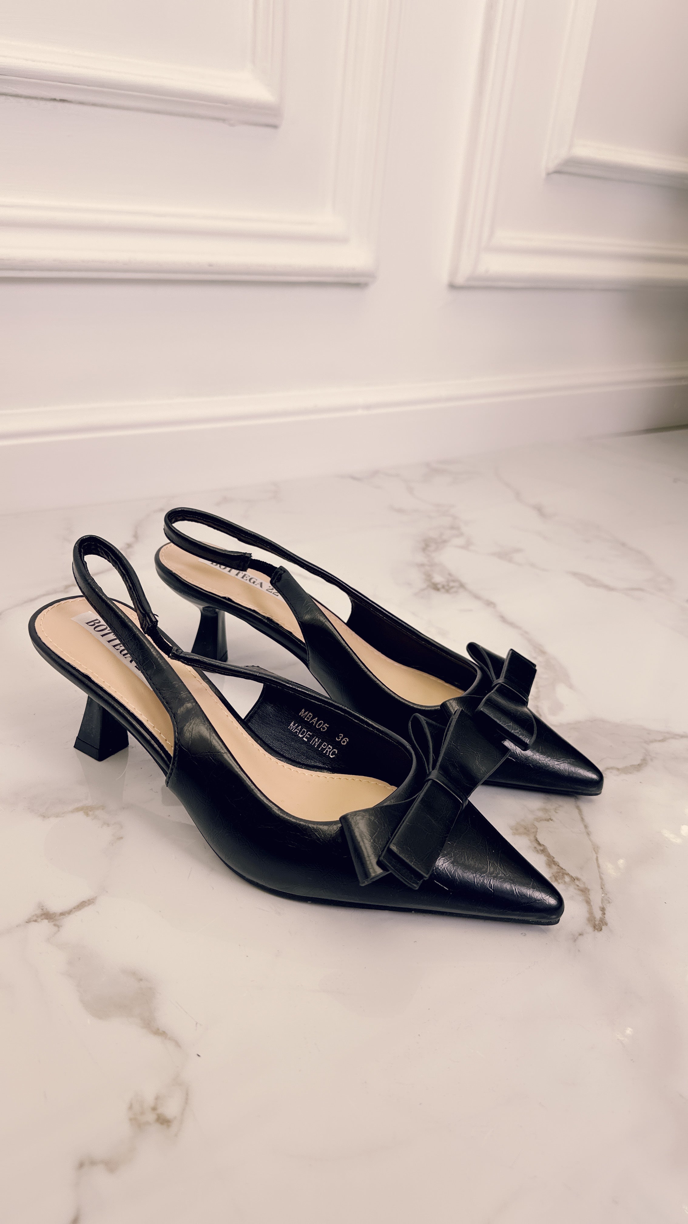 Slingback fiocco nero A05