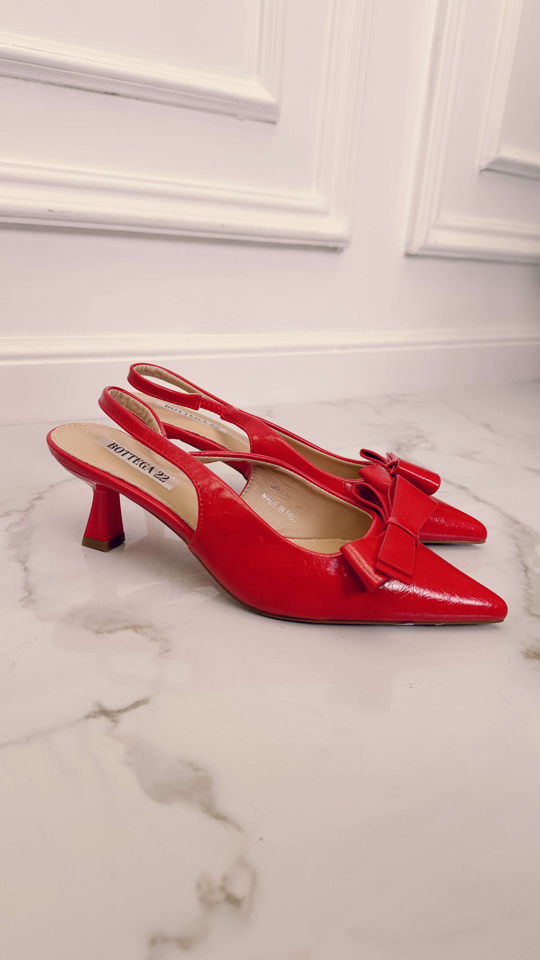 Slingback fiocco rosso