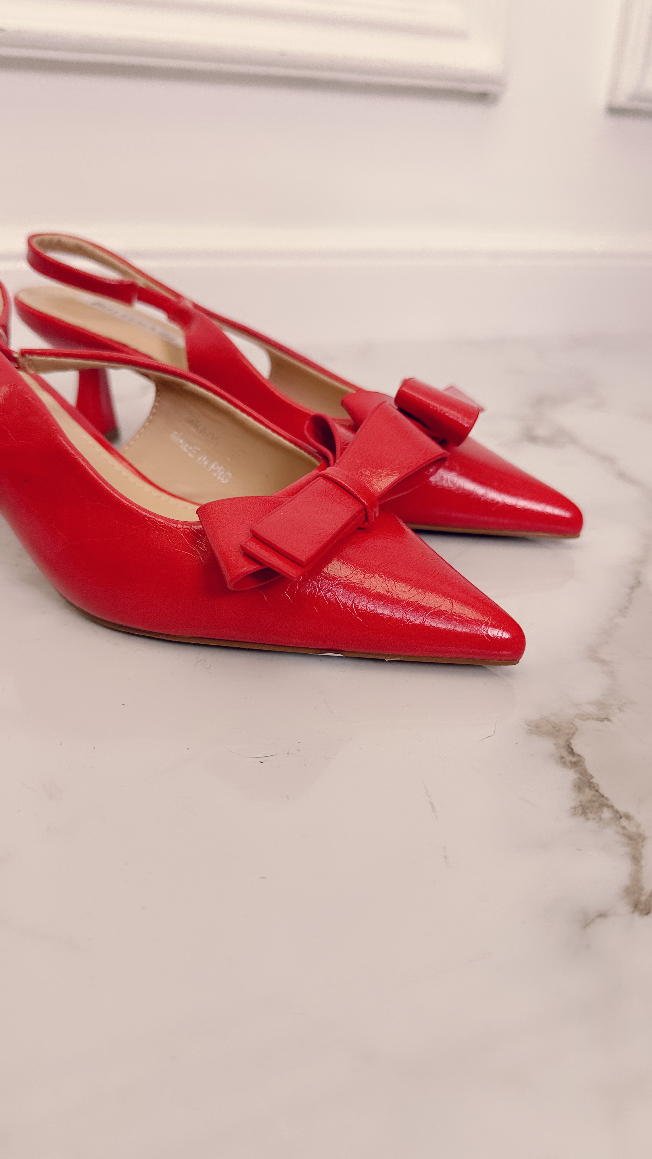 Slingback fiocco rosso